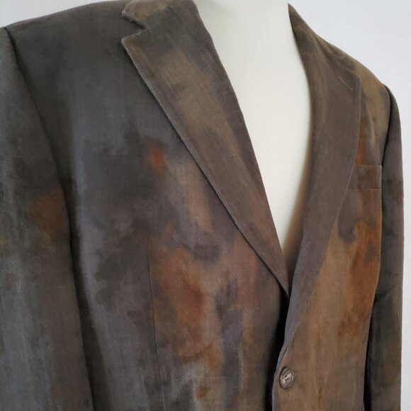 Ralph Lauren tie dyed camo Suit coat blazer jacket L XL tan gray brown black 44 - Picture 6 of 13